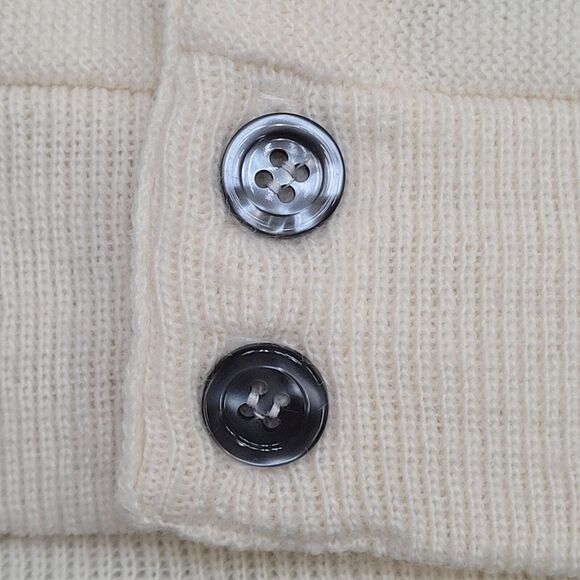 Vintage LL-Bean Cardigan L/XL 24x29 Ivory - Picture 4 of 11